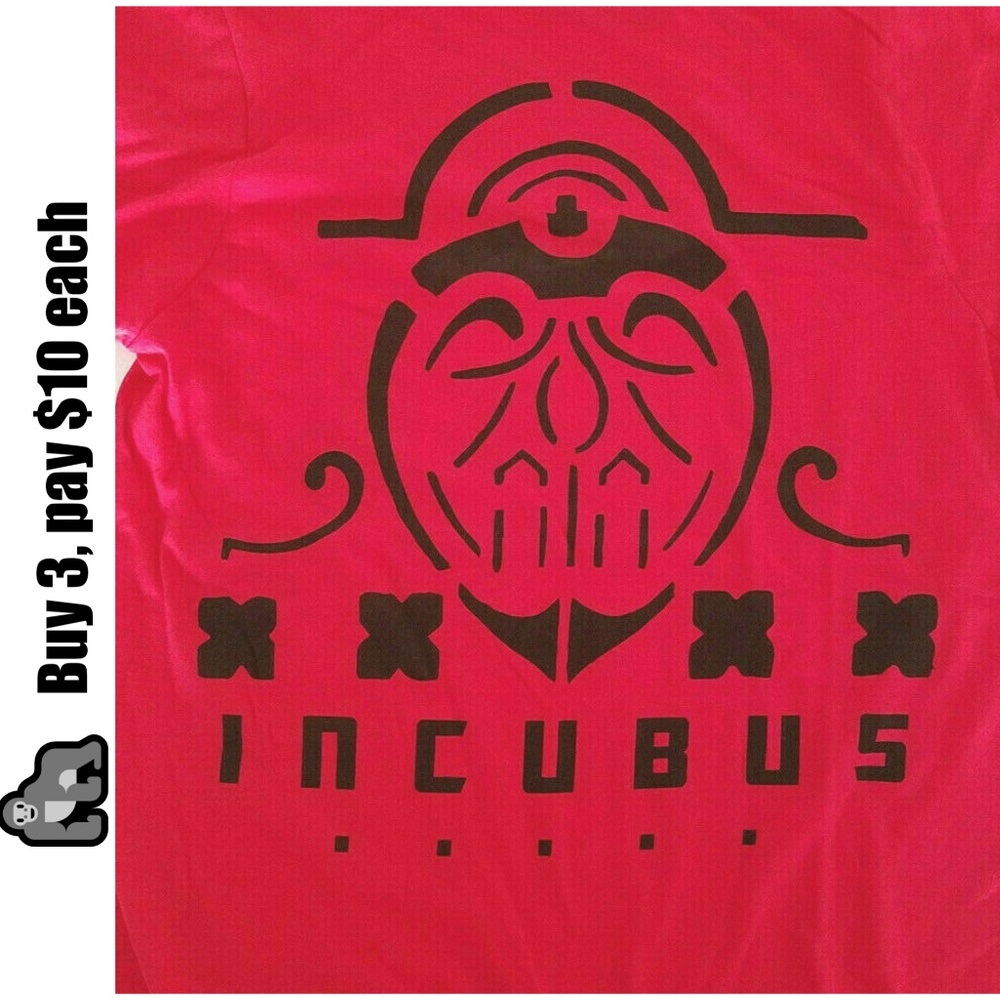 Incubus Mens T-Shirt Size S Red
